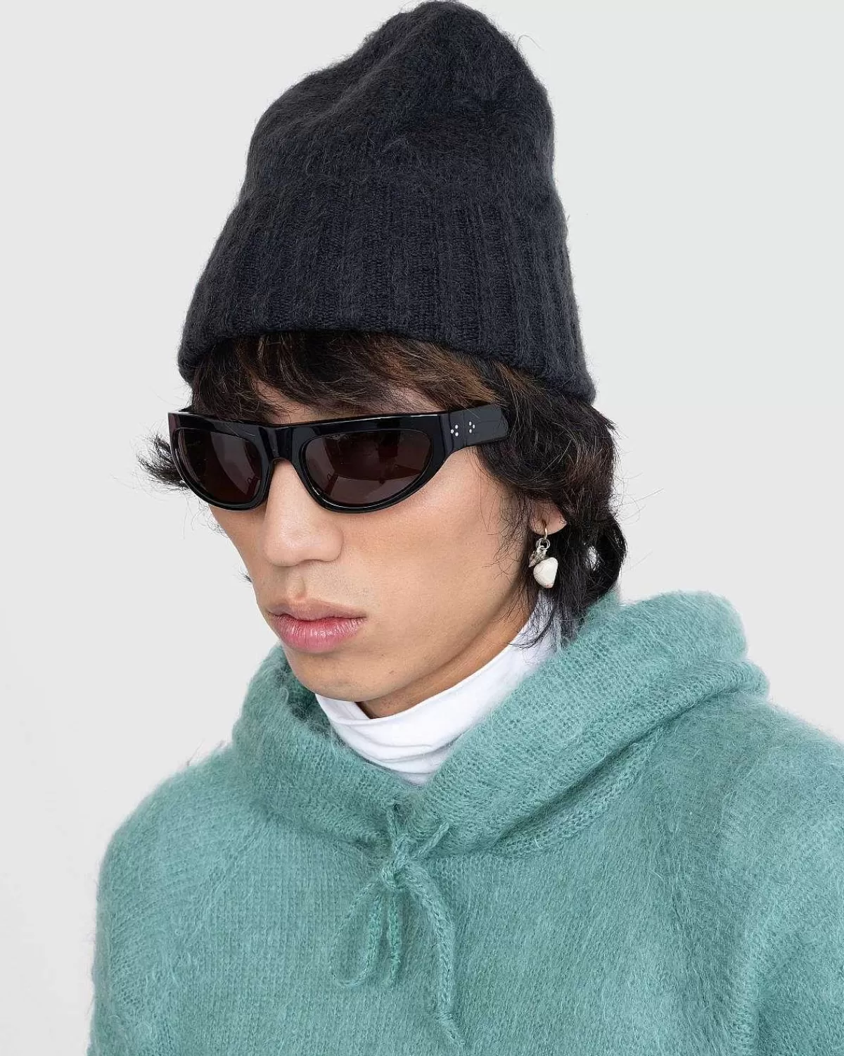Vinter Tilbehør>Auralee Borstet Super Kid Mohair Beanie Sort