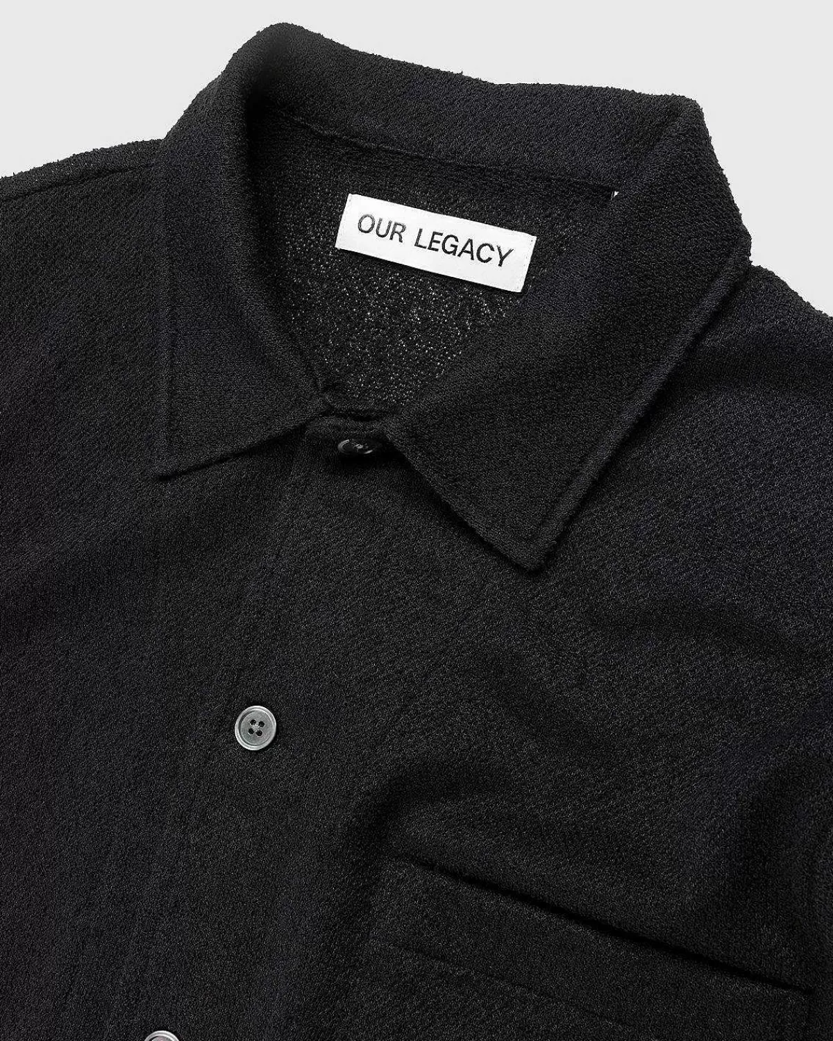 Skjorter>Our Legacy Box Kortaermet Skjorte Sort Boucle