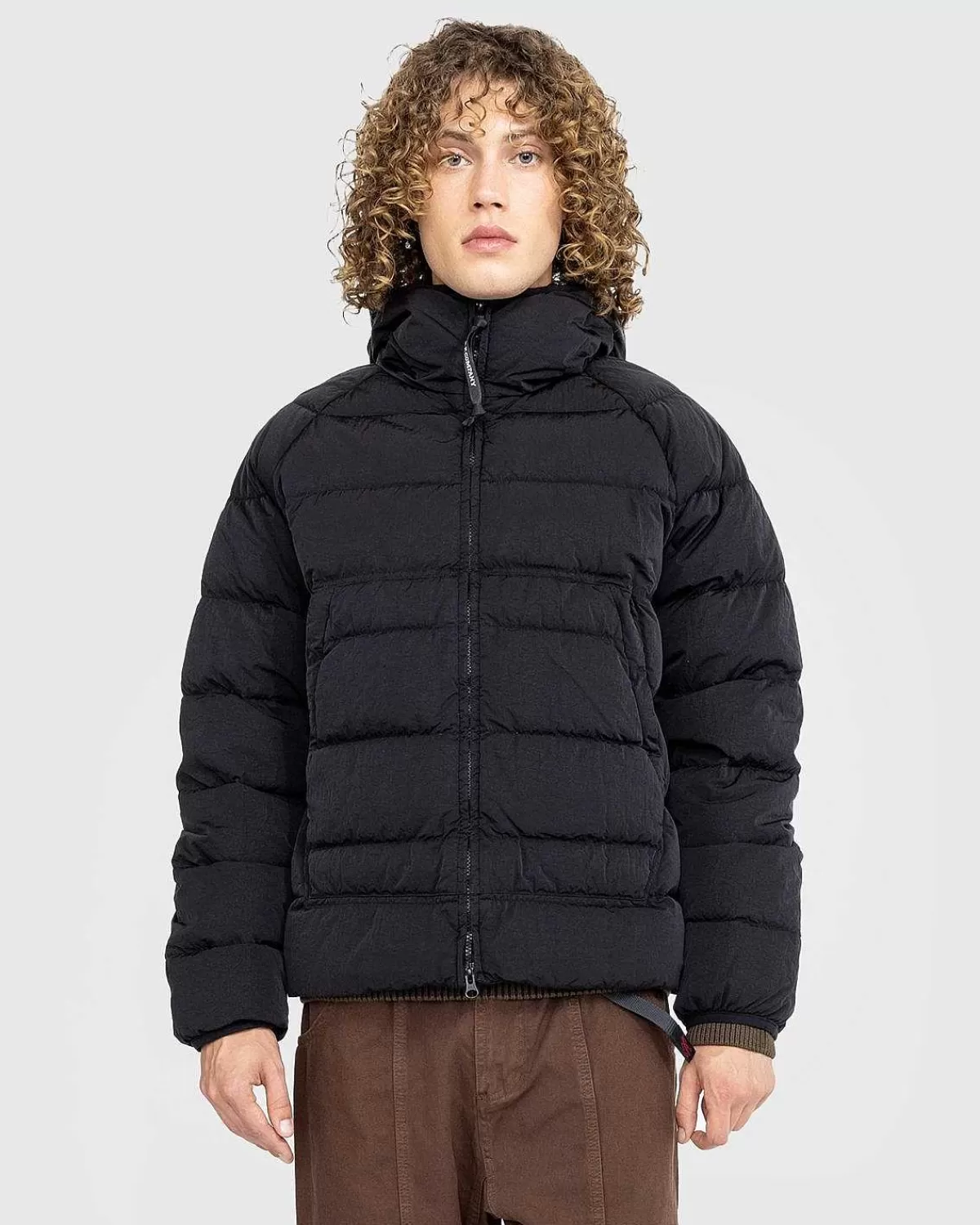 Overtøj>C.P. Company Eco-Chrome R Hooded Down Goggle Jacket Sort