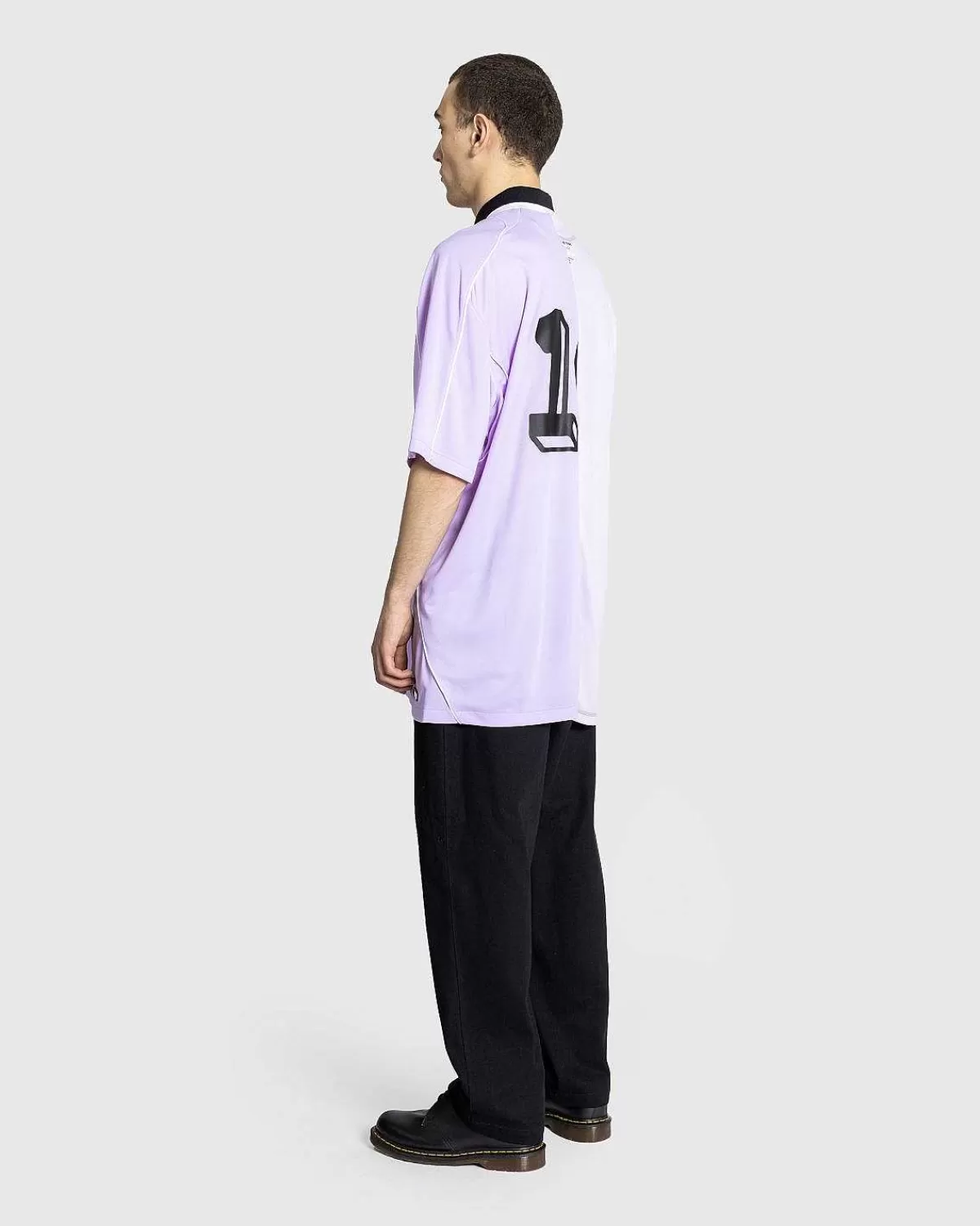 T-Shirts>Martine Rose Halv Og Halv Fodboldtop Lilla
