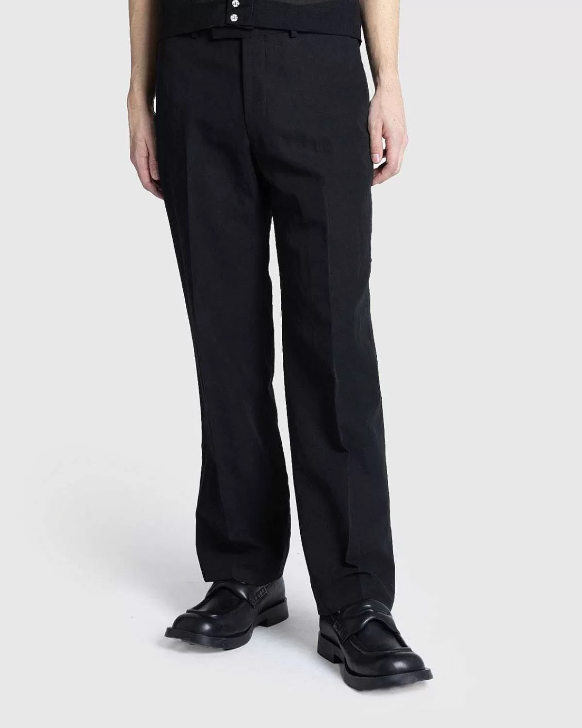 Bukser>Auralee Hard Twist Finx Linen Chino Slacks Sort