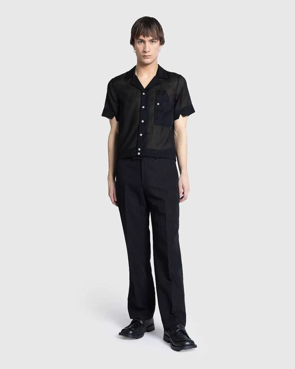 Bukser>Auralee Hard Twist Finx Linen Chino Slacks Sort