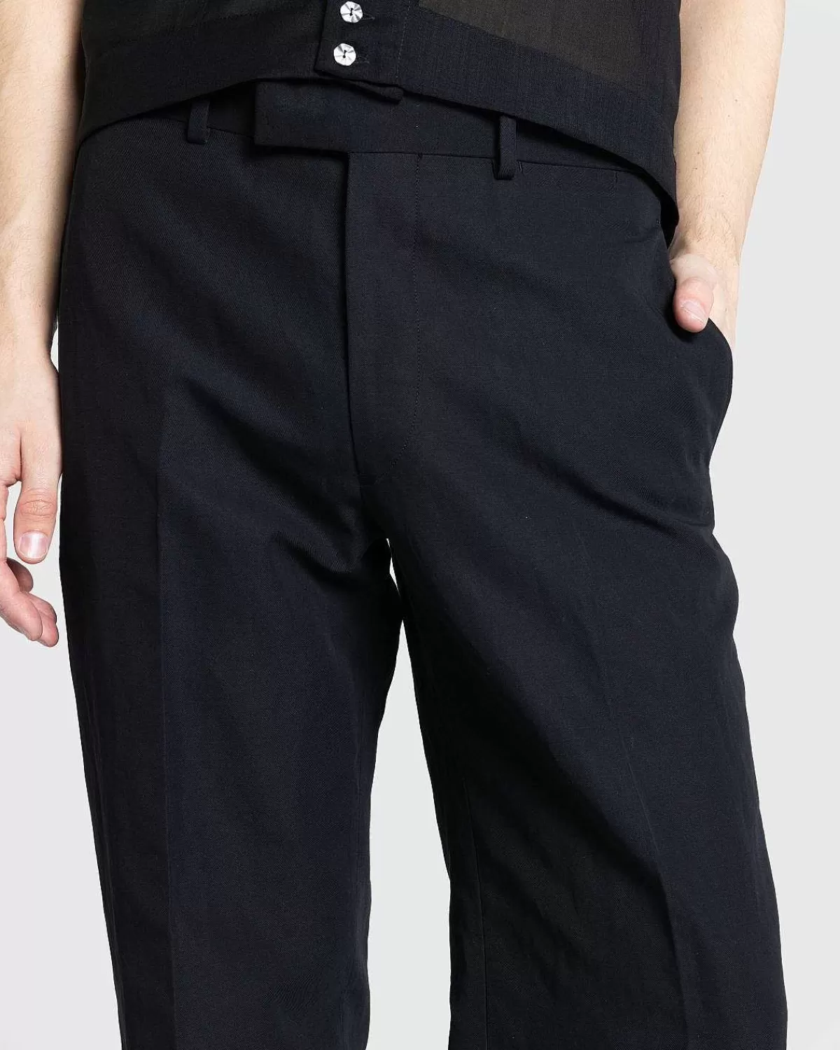 Bukser>Auralee Hard Twist Finx Linen Chino Slacks Sort