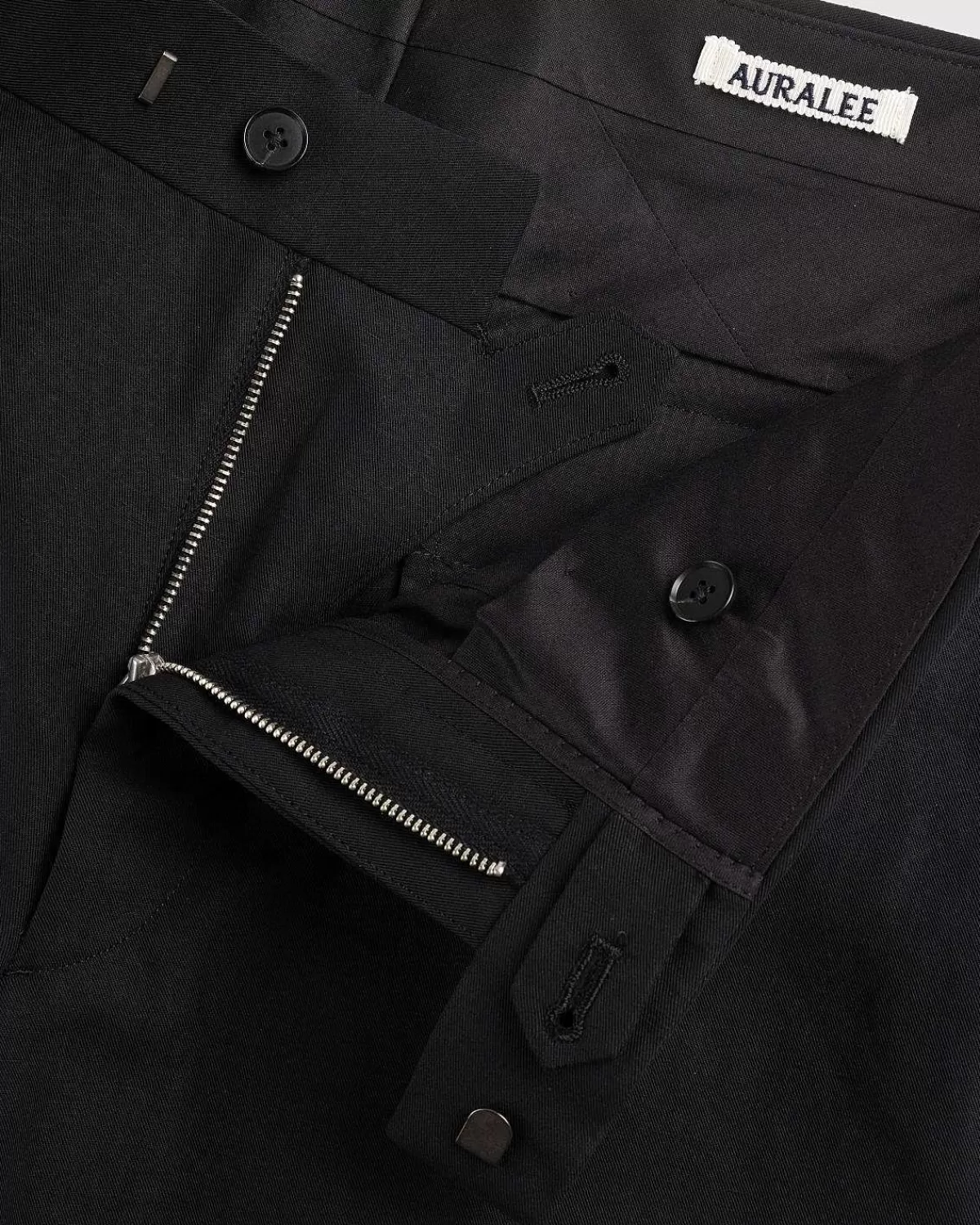 Bukser>Auralee Hard Twist Finx Linen Chino Slacks Sort