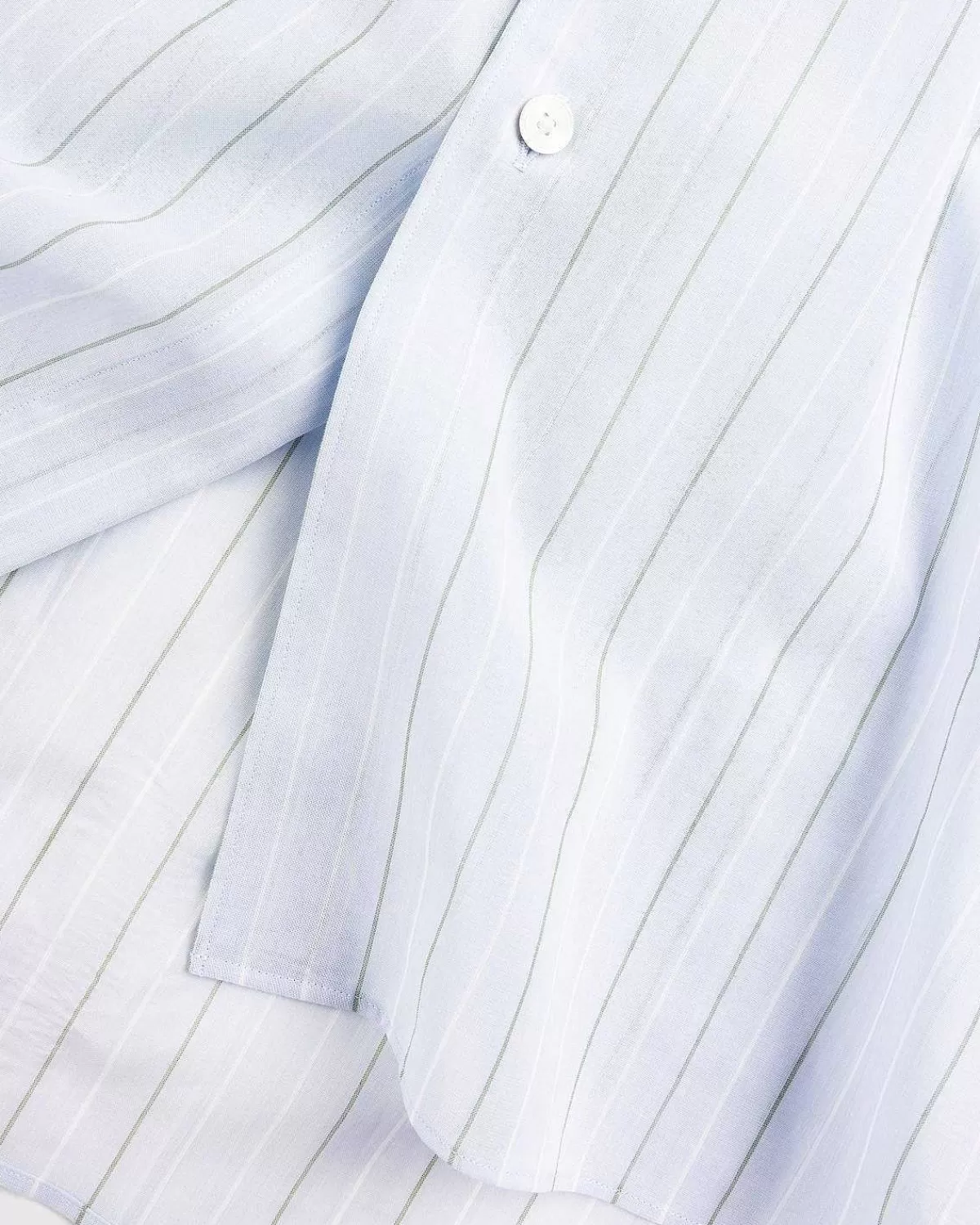 Skjorter>Auralee Hard Twist Finx Organdy Stripe Shirt Light Blue Stripe