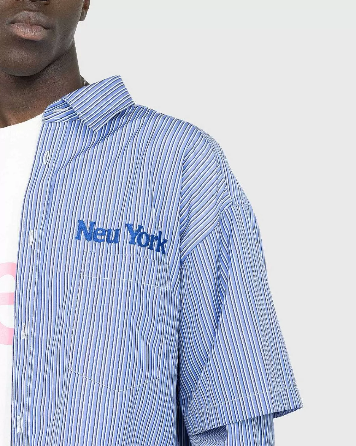 Skjorter>Highsnobiety Neu York Neu York Dobbeltaermet Skjorte Bla