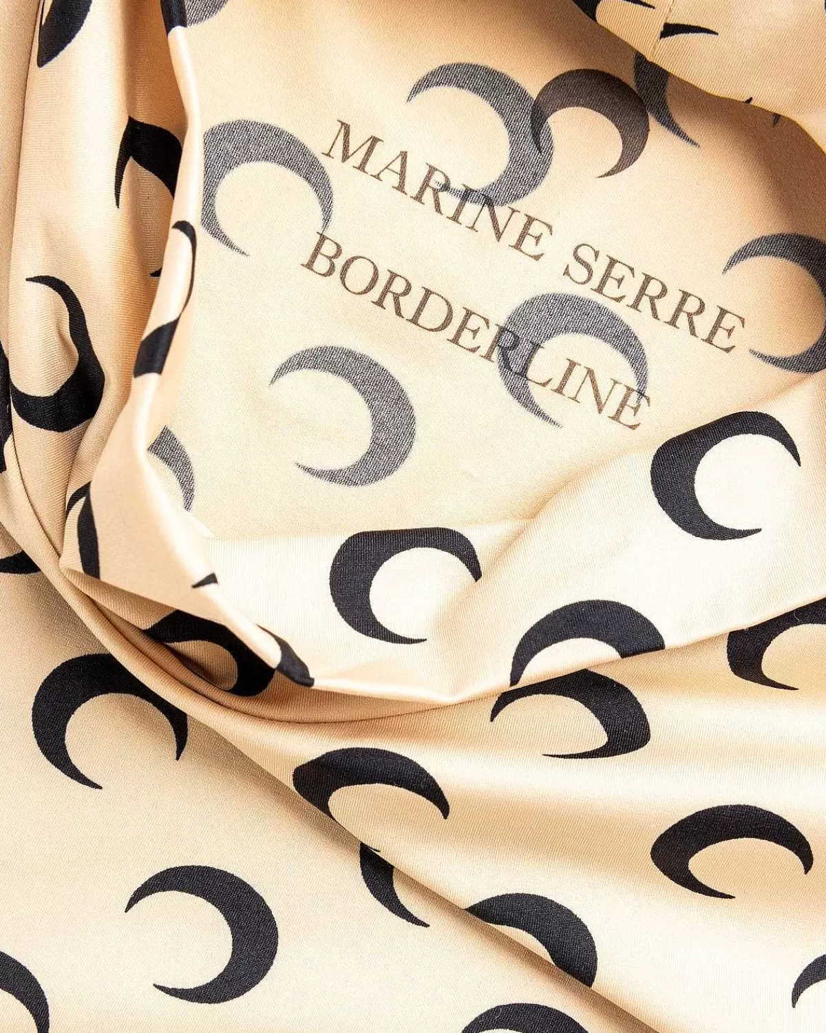 T-Shirts>Marine Serre Regenereret All Over Moon Jersey High Neck Second Skin Tan