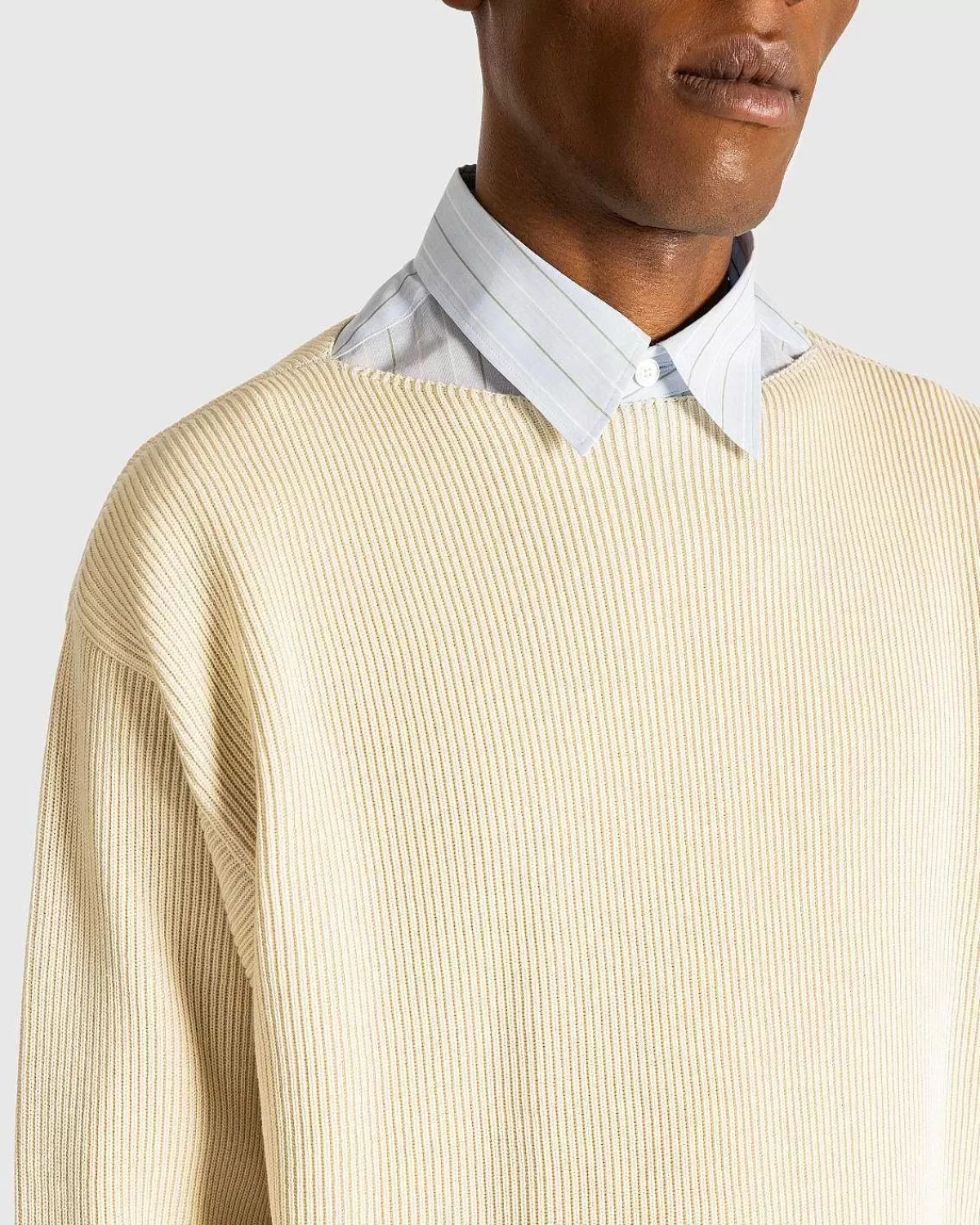 Strik>Auralee Super Hard Twist Rib Strik Boat Neck Pullover Ivory