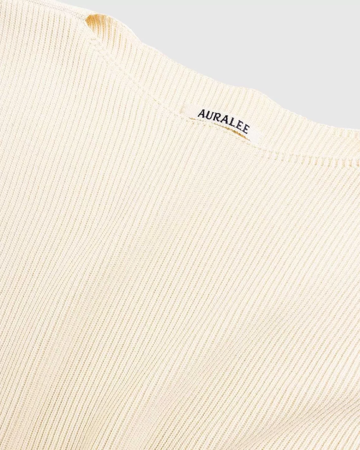 Strik>Auralee Super Hard Twist Rib Strik Boat Neck Pullover Ivory